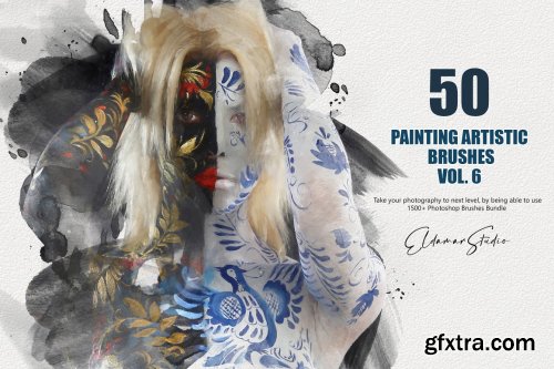 CreativeMarket - 50 Painting Artistic Brushes - Vol. 6 6259375