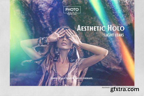 CreativeMarket - Aesthetic Holo Light Leaks Overlays 6192718