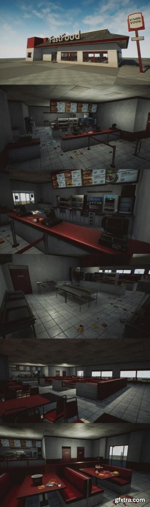 Unreal Engine – Abandoned Fast Food Building