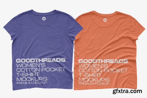 CreativeMarket - Goodthreads Women's T-Shirt Mockups 6289815