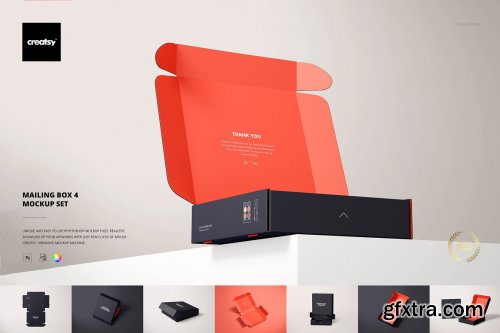 CreativeMarket - Mailing Box Mockup Set 4 6231872
