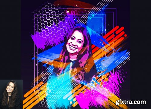 CreativeMarket - Vector Mixed Art Photoshop Action 6169990