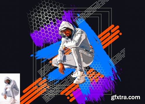 CreativeMarket - Vector Mixed Art Photoshop Action 6169990