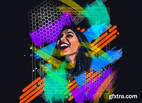 CreativeMarket - Vector Mixed Art Photoshop Action 6169990