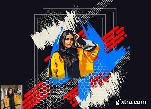 CreativeMarket - Vector Mixed Art Photoshop Action 6169990