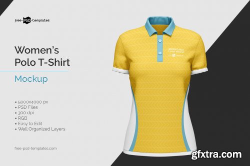 CreativeMarket - Women's Polo T-Shirt Mockup 5828222