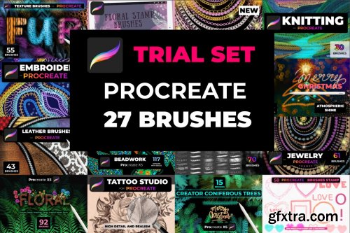 CreativeMarket - Trial set of 27 brushes Procreate 5802646