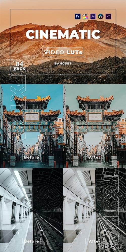 Bangset Cinematic Pack 84 Video LUTs FQE53FJ