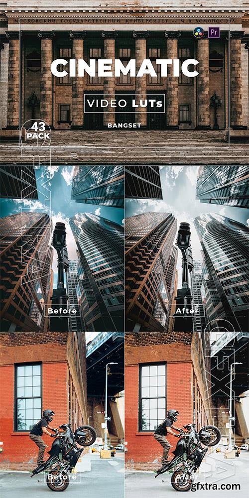 Bangset Cinematic Pack 43 Video LUTs 3DCGQEY
