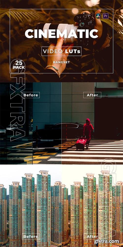 Bangset Cinematic Pack 25 Video LUTs Z5PK6FN