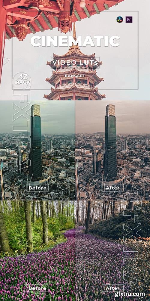 Bangset Cinematic Pack 42 Video LUTs KVGZSXG