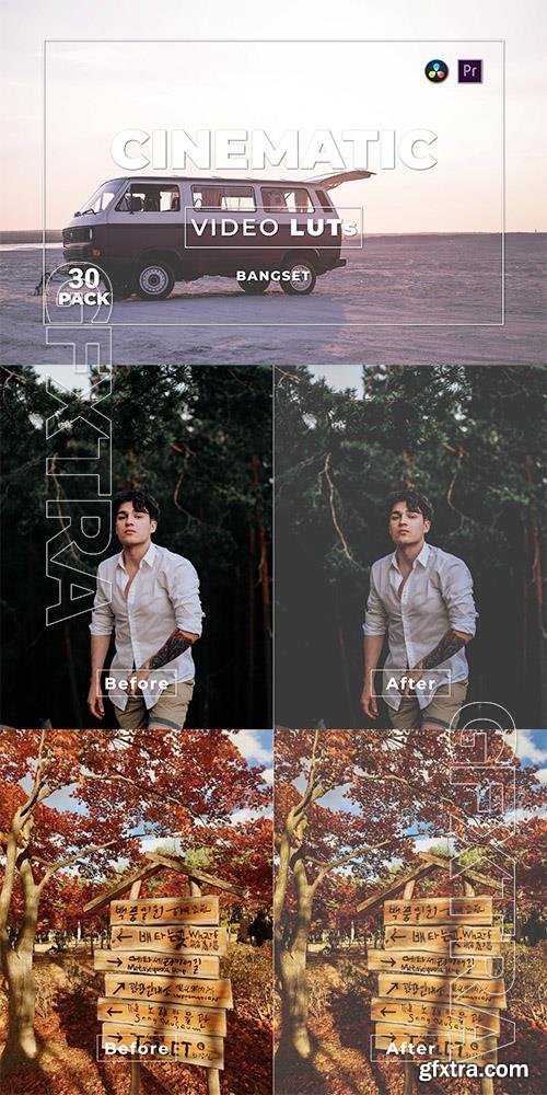 Bangset Cinematic Pack 30 Video LUTs A9F25DQ