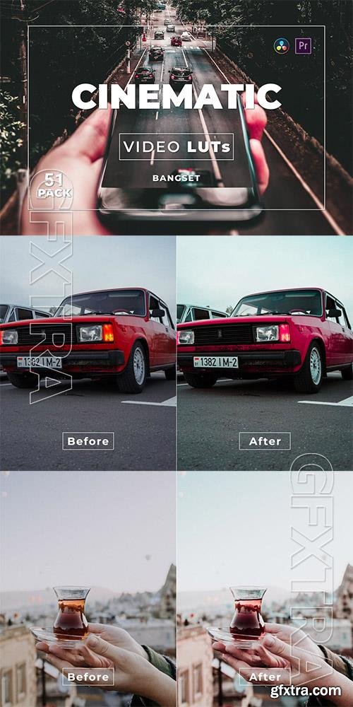 Bangset Cinematic Pack 51 Video LUTs WVXK8XH