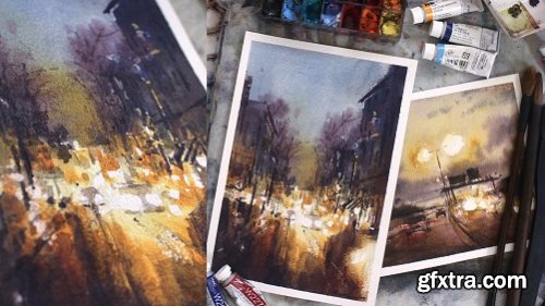 Painting Cityscapes in Watercolor: From Conception to Final Painting in Simple Steps