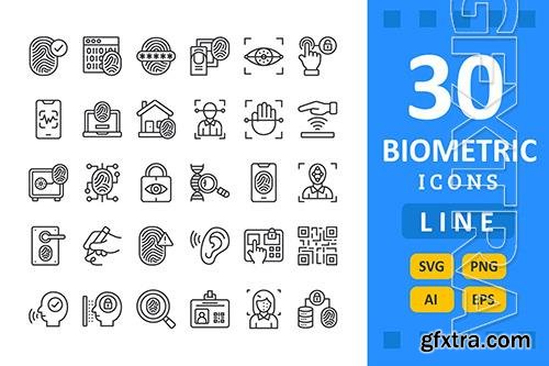 30 Biometrics Icons - Line KAZ23VX 30 Biometrics Icons - Line KAZ23VX