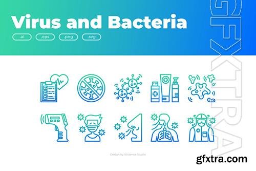 30 Virus and Bacteria Icons - GRADIENT VYCFXZ2 30 Virus and Bacteria Icons - GRADIENT VYCFXZ2