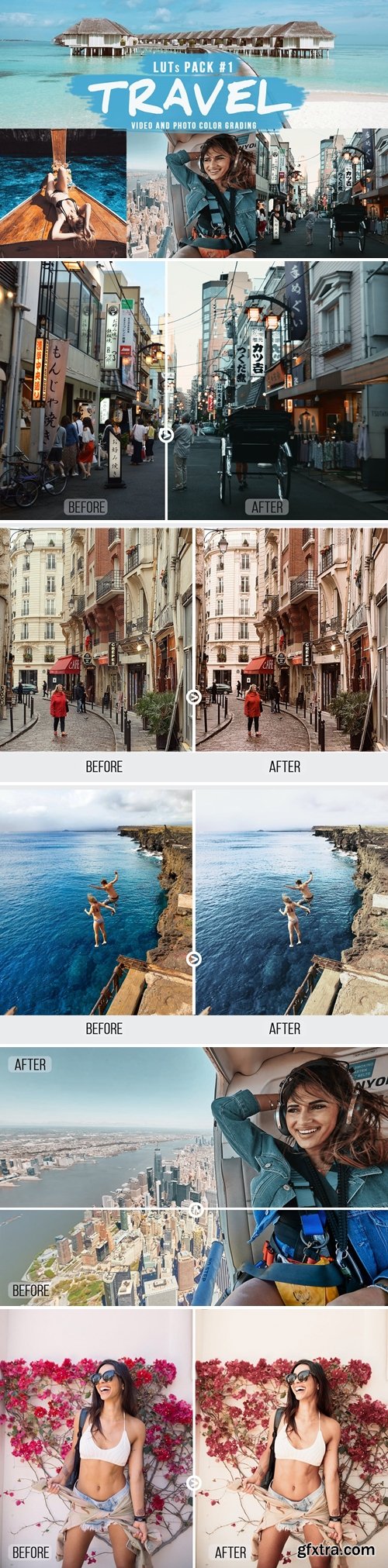 Travel LUTs #1 for Creative Video Color Grading