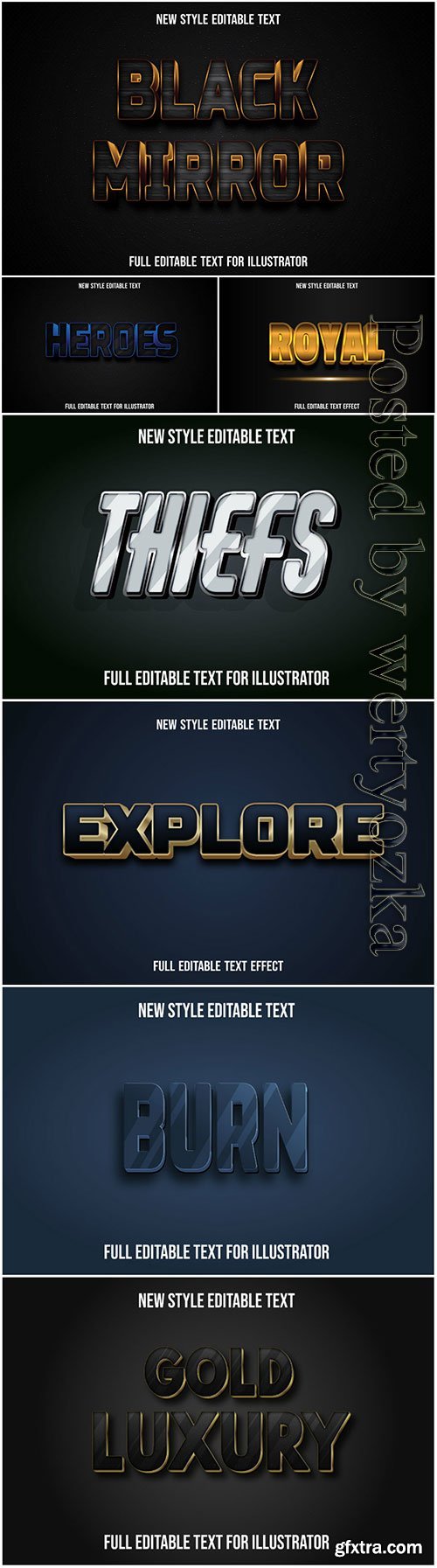 3d editable text style effect vector vol 23