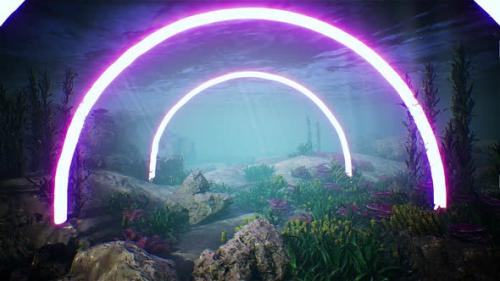 Videohive - Purple Circle Led Light Underwater Aquarium 4K - 33283756 - 33283756