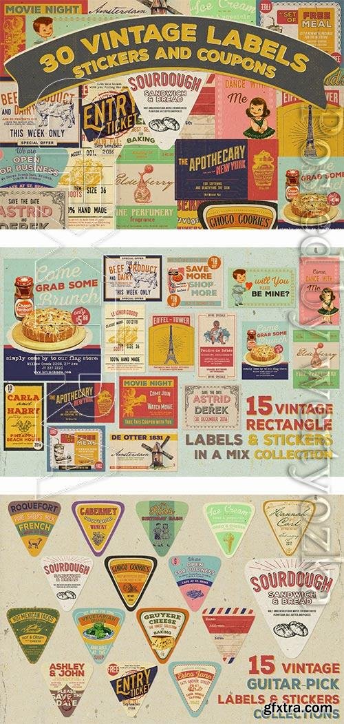 30 Vintage Labels, Stickers, and Coupons Feature