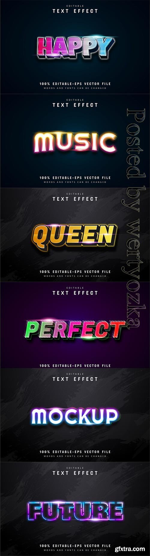 3d editable text style effect vector vol 210
