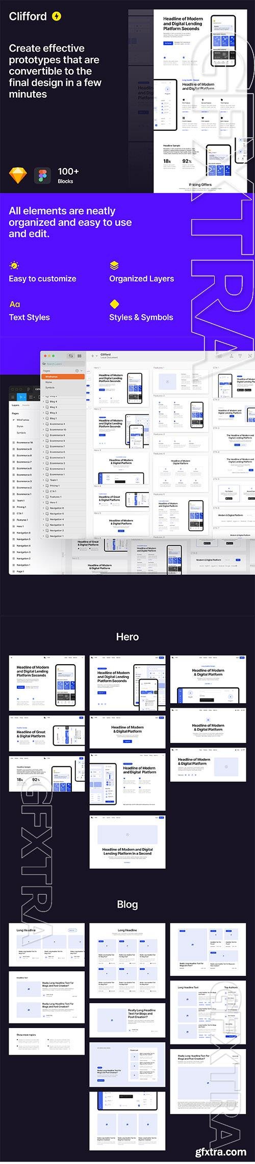 Clifford - Web Wireframe Kit Clifford - Web Wireframe Kit