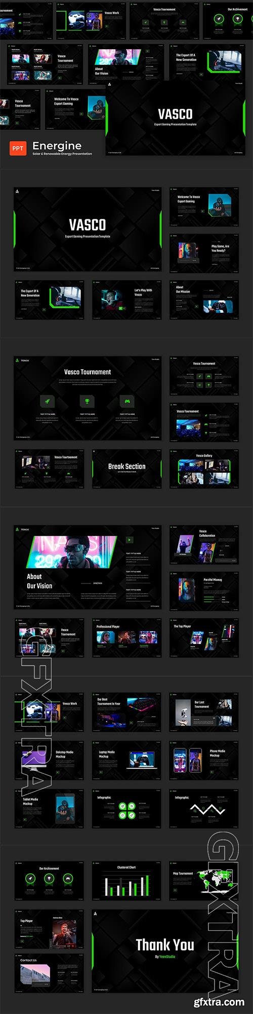 Vasco - Esport Gaming Powerpoint, Keynote and Google Slides Template Vasco - Esport Gaming Powerpoint, Keynote and Google Slides Template