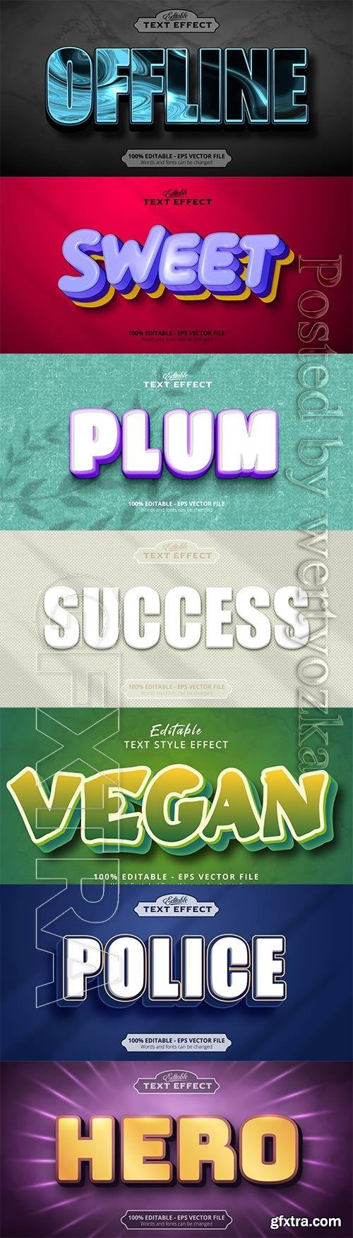 3d editable text style effect vector vol 831