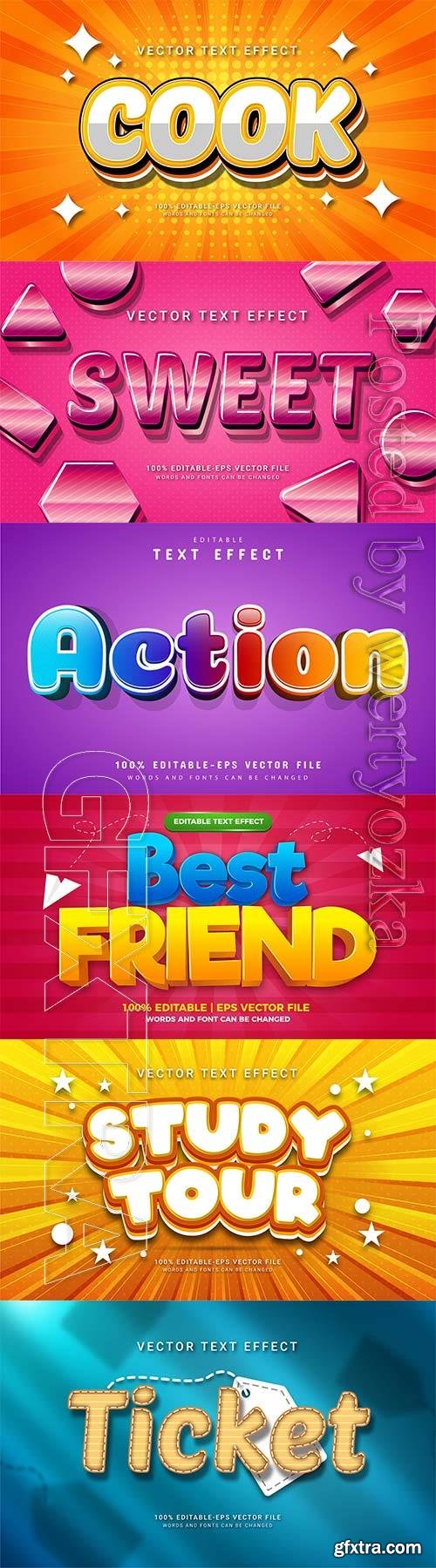 3d editable text style effect vector vol 83