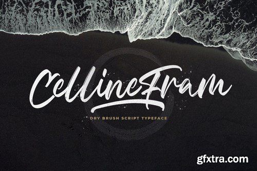 Celline Fram - Textured Brush Font