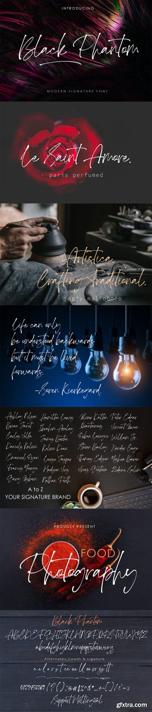 Black Phantom Script - Modern Signature Font Black Phantom Script - Modern Signature Font