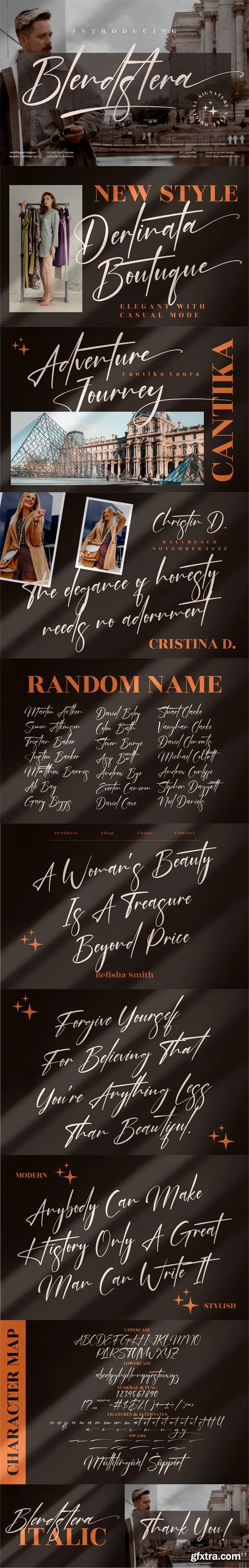 Blendstera Script - Modern Signature Font Blendstera Script - Modern Signature Font