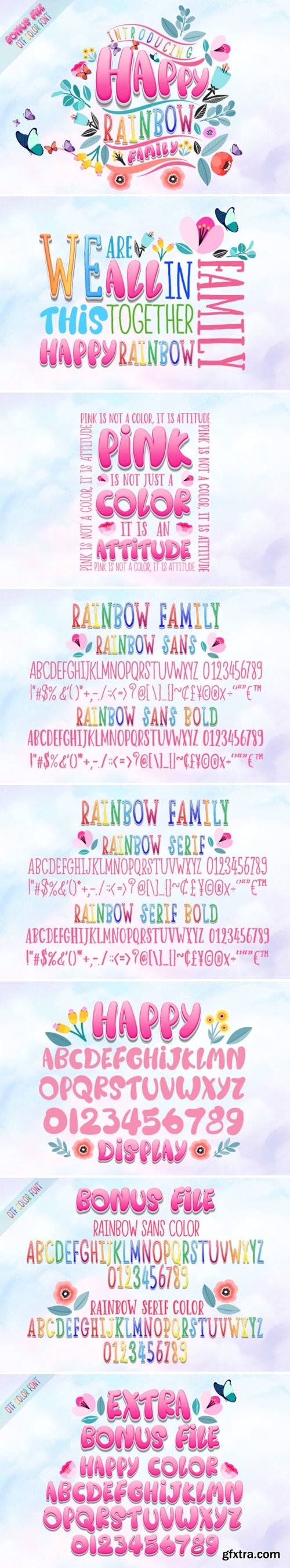 Happy Rainbow Family Font