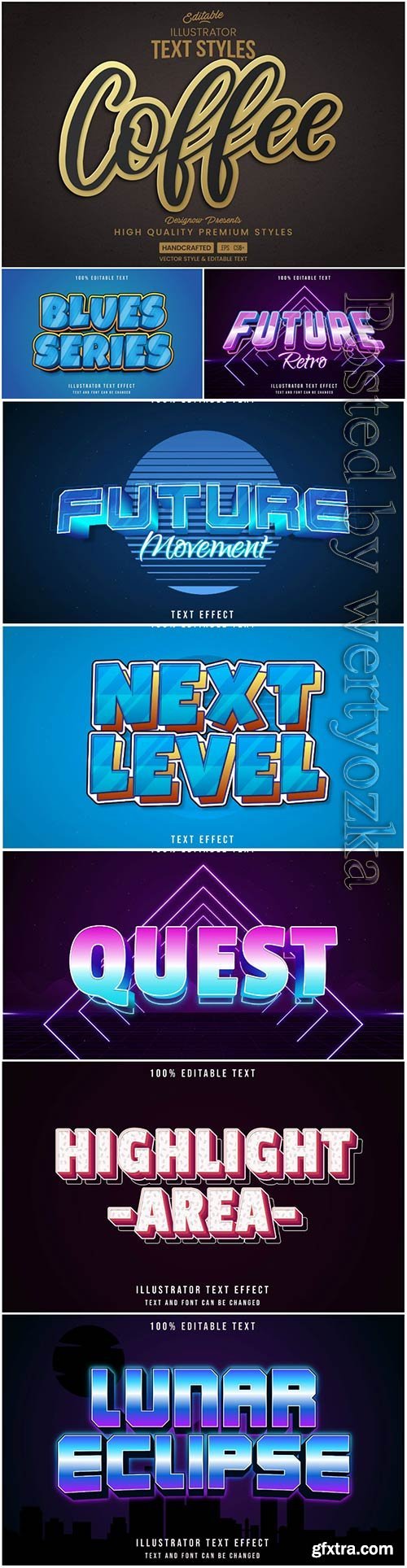 3d editable text style effect vector vol 35
