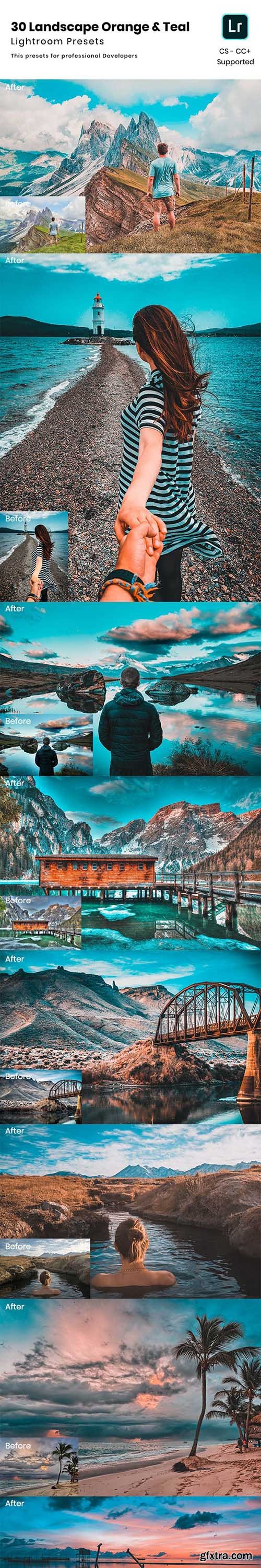 GraphicRiver - 30 Landscape Orange & Teal Lightroom Presets 24075640