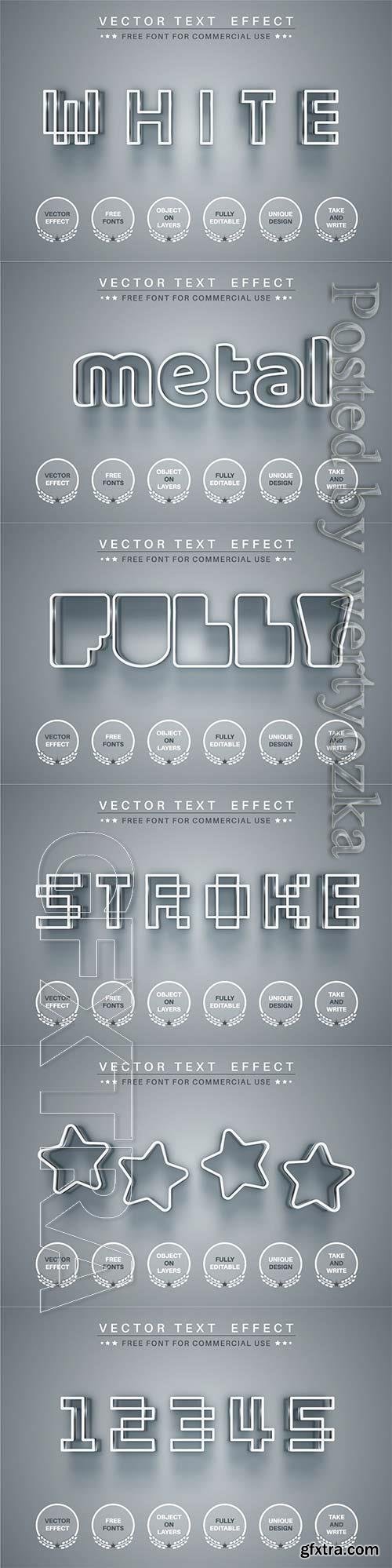 White pixel - editable text effect, font style White pixel - editable text effect, font style