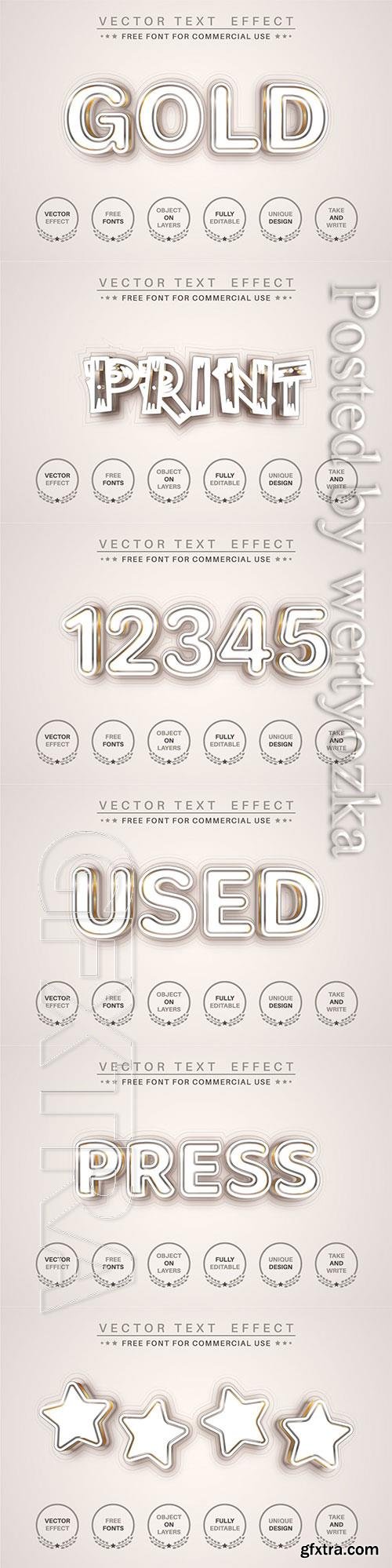 Gold line - editable text effect, font style Gold line - editable text effect, font style