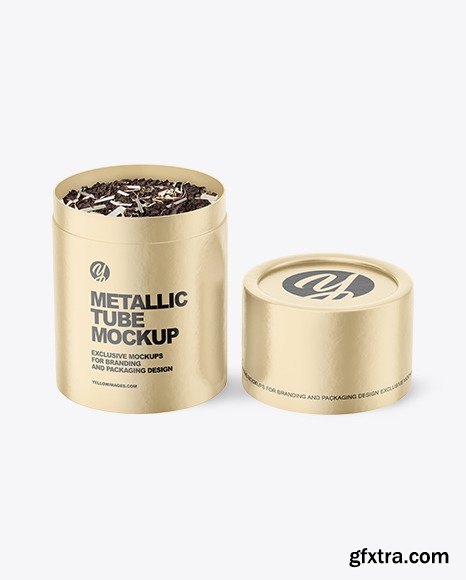 Metallized Tube With Tea Mockup 87021