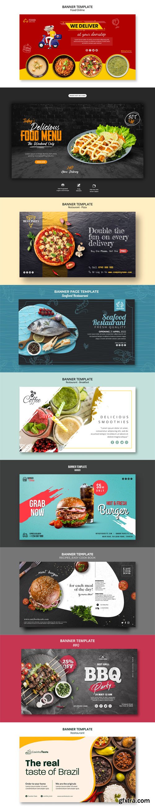 9 Restaurant Banners PSD Templates 9 Restaurant Banners PSD Templates