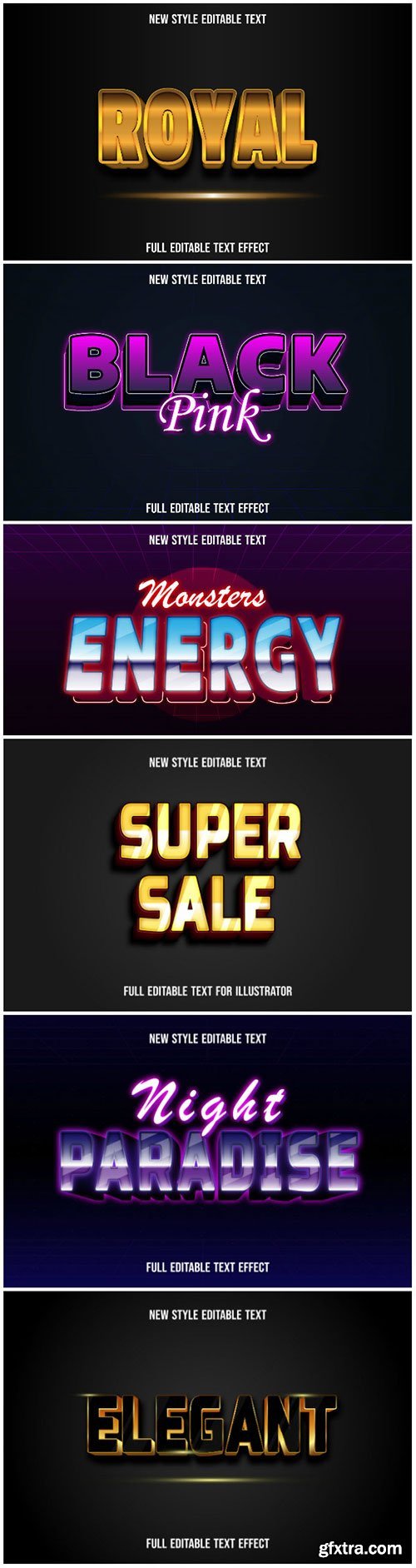 3d editable text style effect vector vol 194