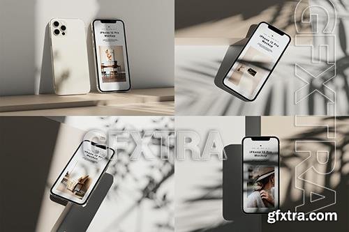 iPhone 12 Pro with Shadow Mockup 53FQWB3