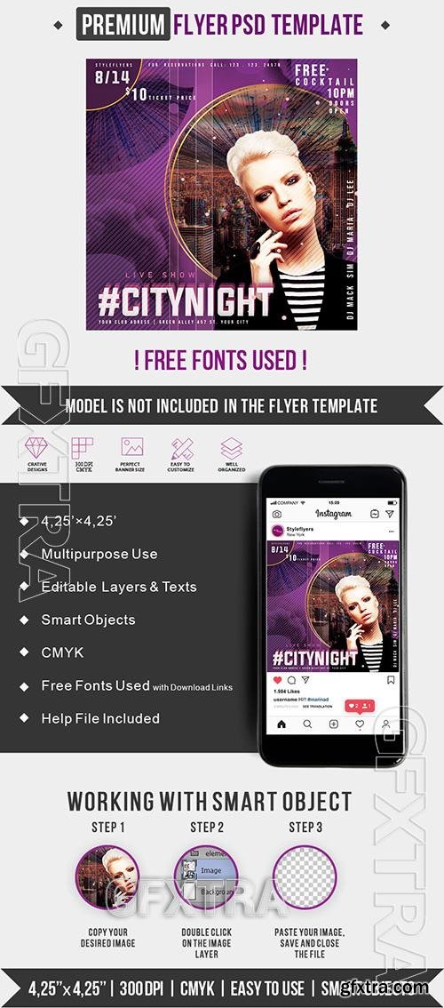 Сitynight liveshow Premium PSD Flyer Template