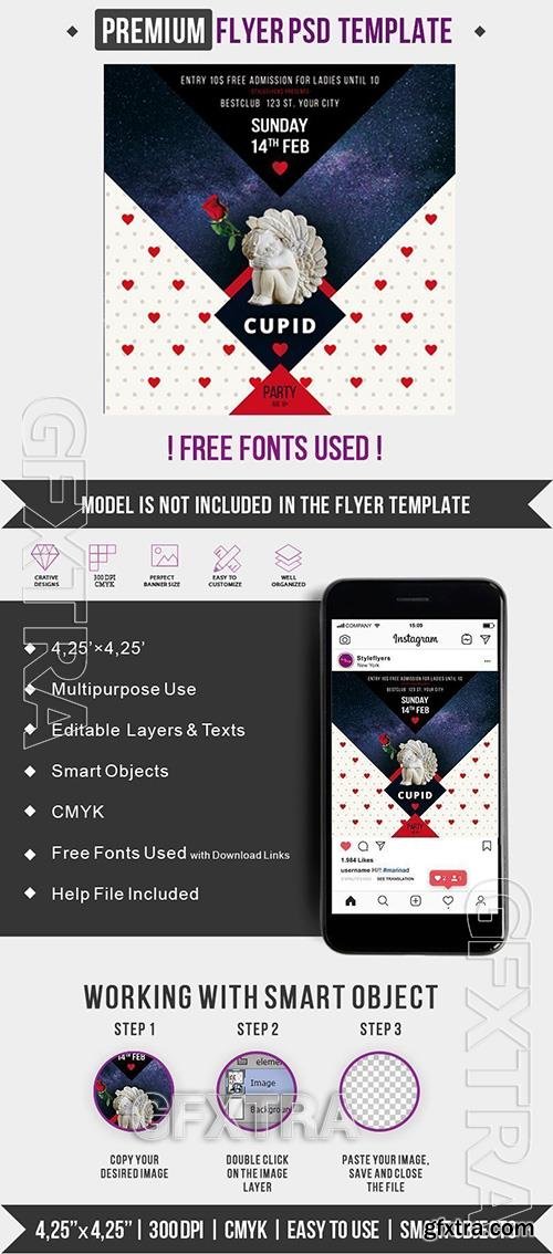 Cupid Love Party PSD Flyer Template
