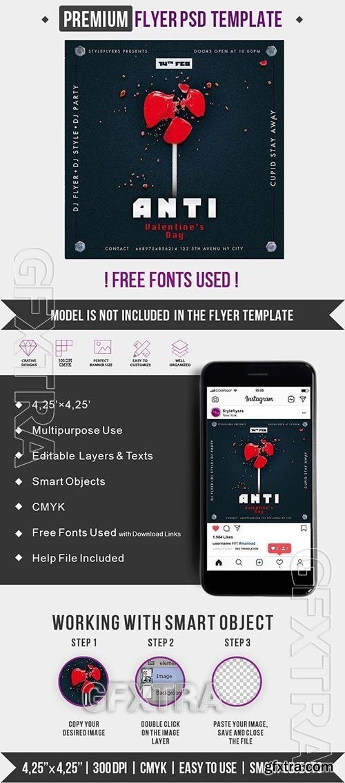 Anti Valentine Day PSD Flyer Template Anti Valentine Day PSD Flyer Template