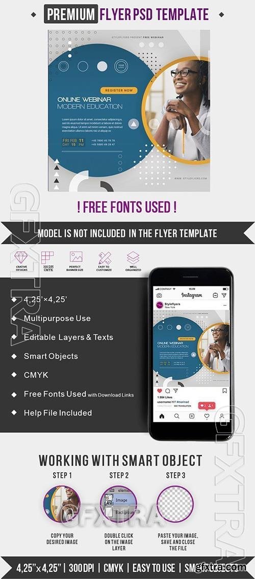 Online Webinar PSD Flyer Template Online Webinar PSD Flyer Template