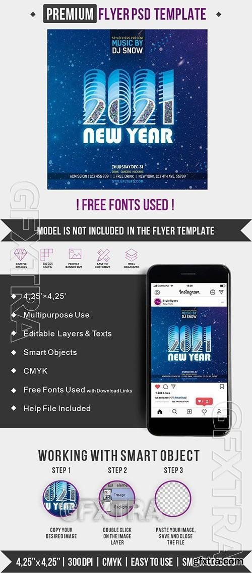 2021 New Year PSD Flyer Template 2021 New Year PSD Flyer Template