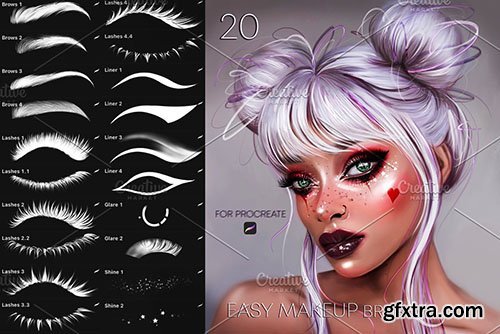 CreativeMarket - Easy MakeUp Brushes for Procreate 5495866