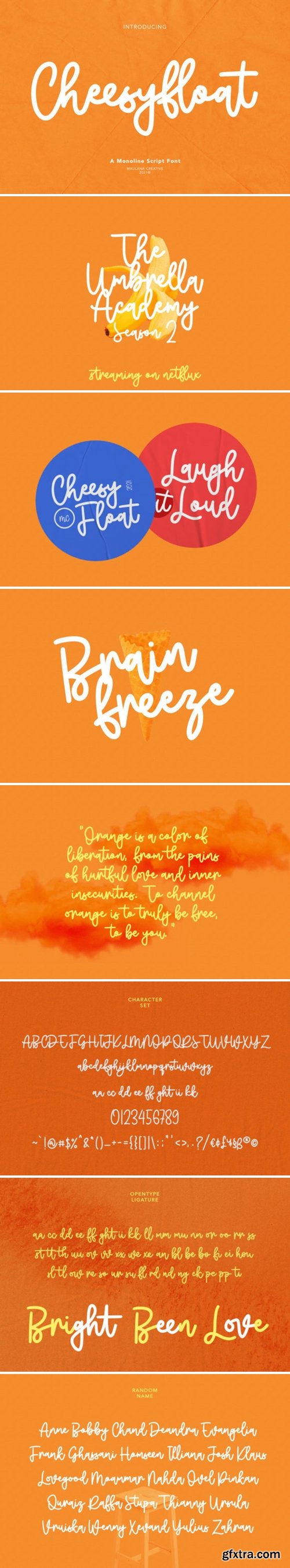 Cheesyfloat Script Font