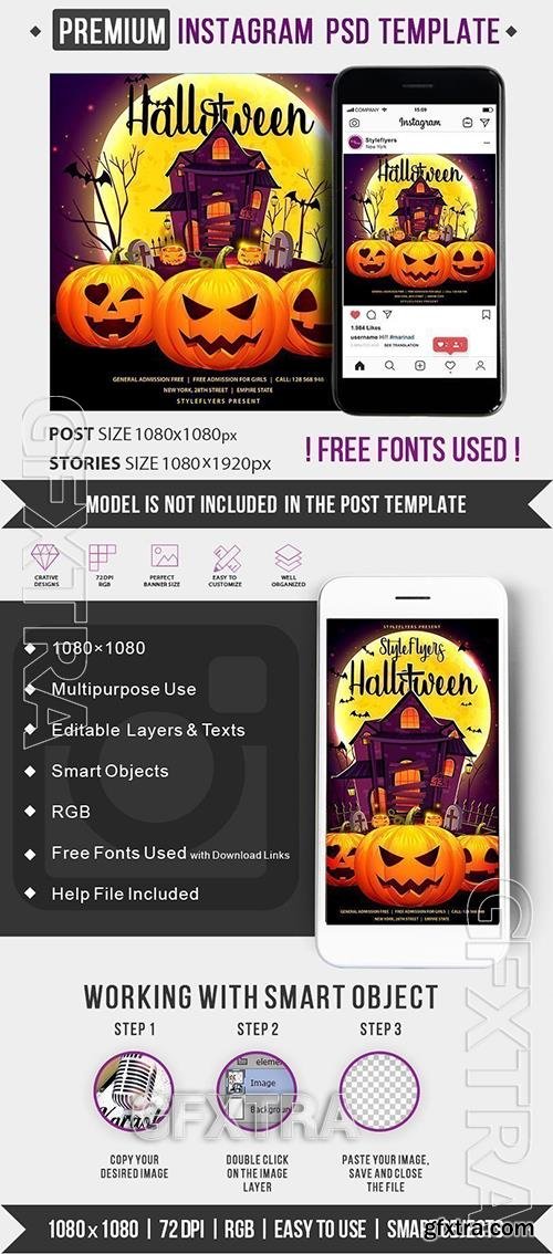 Halloween Instagram post and story PSD Template Halloween Instagram post and story PSD Template