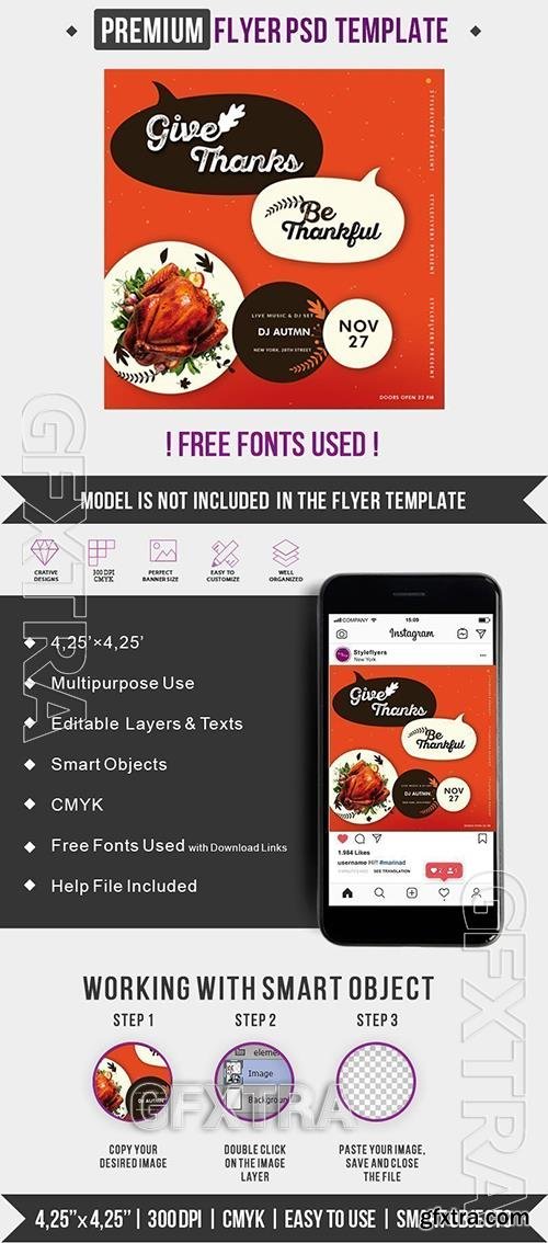 Thanksgiving Day Premium PSD Flyer Template Thanksgiving Day Premium PSD Flyer Template